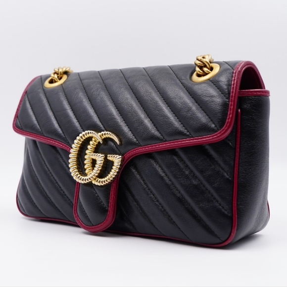 ❌️❌️SOLD❌️❌️AU21❤️ GUCCI Matelasse Diagonal Torchon GG Marmont Shoulder Bag - Picture 4 of 14